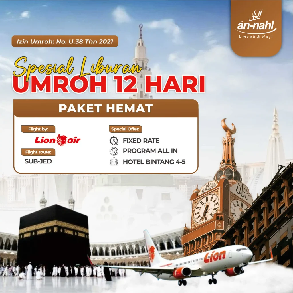 umroh 12 hari liburan hemat lion air