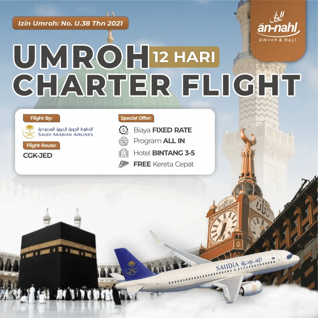 Umroh 12 Hari Charter Flight Saudia An Nahl Travel